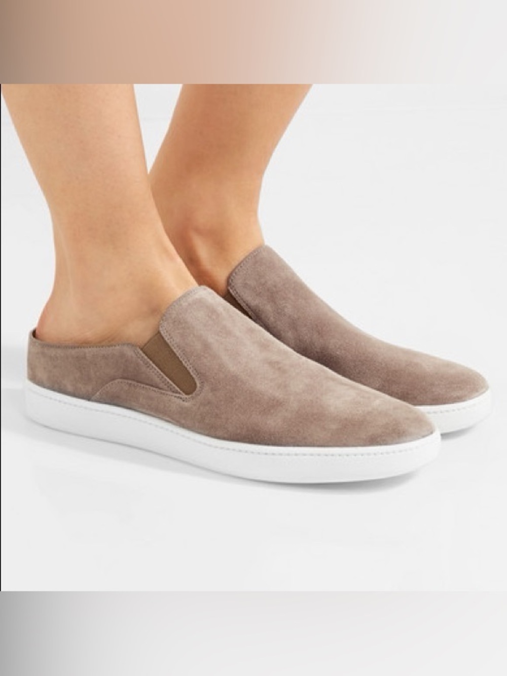 Vince Verrell Suede Greige Slip-On Sneakers 38/8